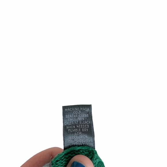 Oscar De La Renta Kelly Green CableKnit Sweater XL - Picture 6 of 6